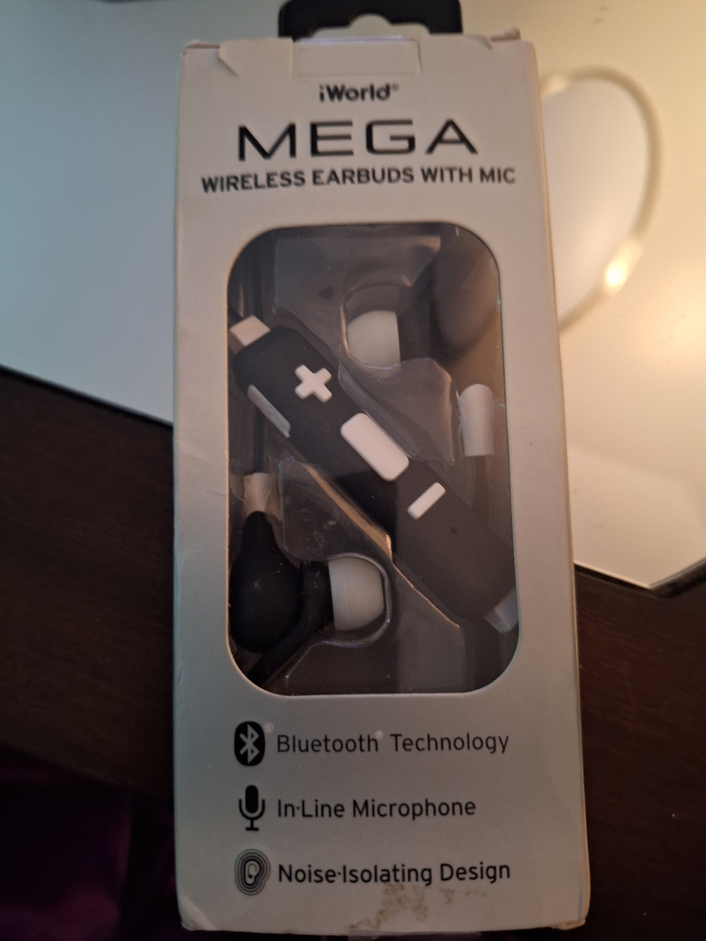 iWorld MEGA Wireless Earbuds with Mic — Black and White